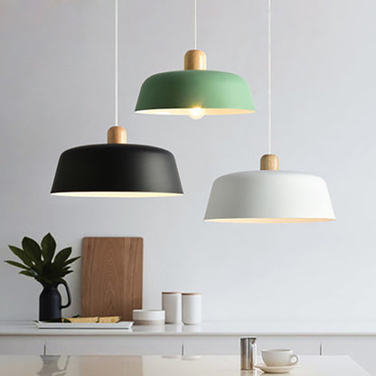 Nordic Wooden Pendant Light Round Light Fixture Kitchen Dining Room